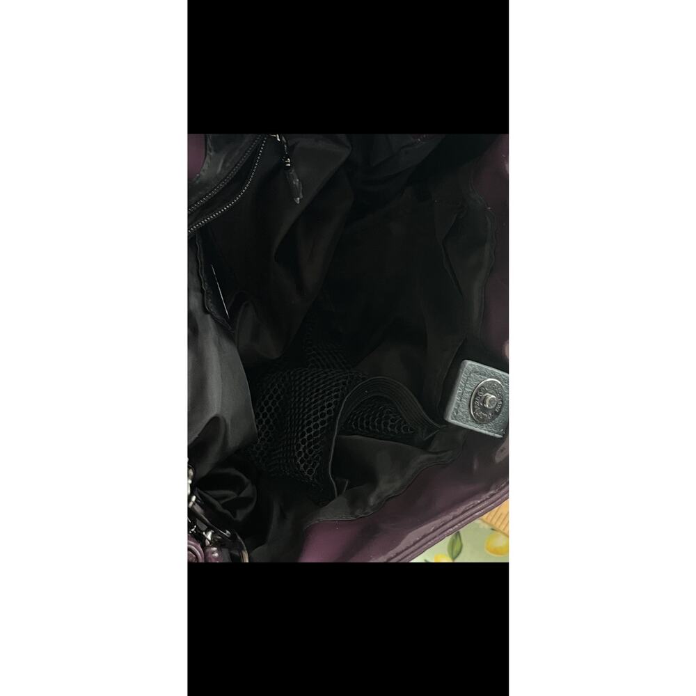 Think Royln Quilted Crossbody Bag Glossy Plum Purple Rounded - Picture 5 of 6